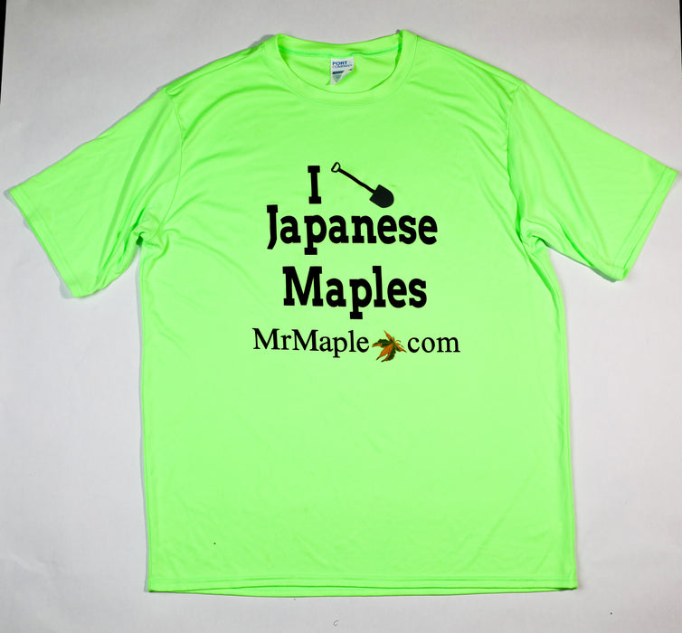 T-Shirt - 'I Dig Japanese Maples' - Bright Green & Black Wording