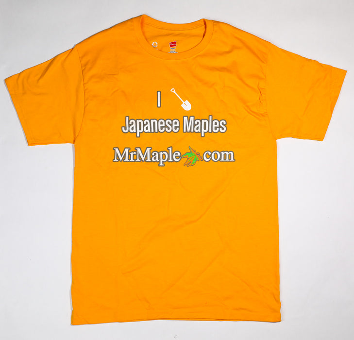 T-Shirt - 'I Dig Japanese Maples' - Orange & White Wording
