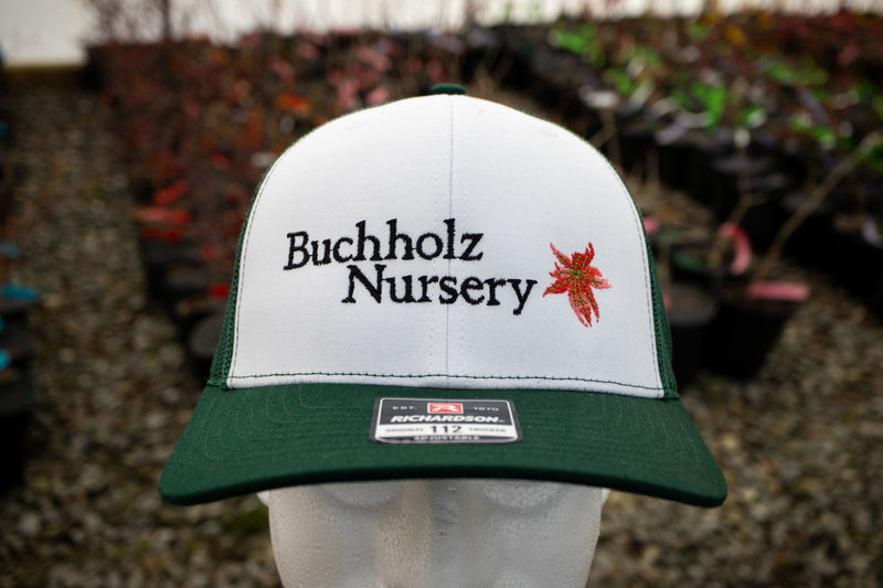 - Hat - 'Buchholz Nursery' - Richardson 112 Buchholz Hat - Green & White - Mr Maple │ Buy Japanese Maple Trees