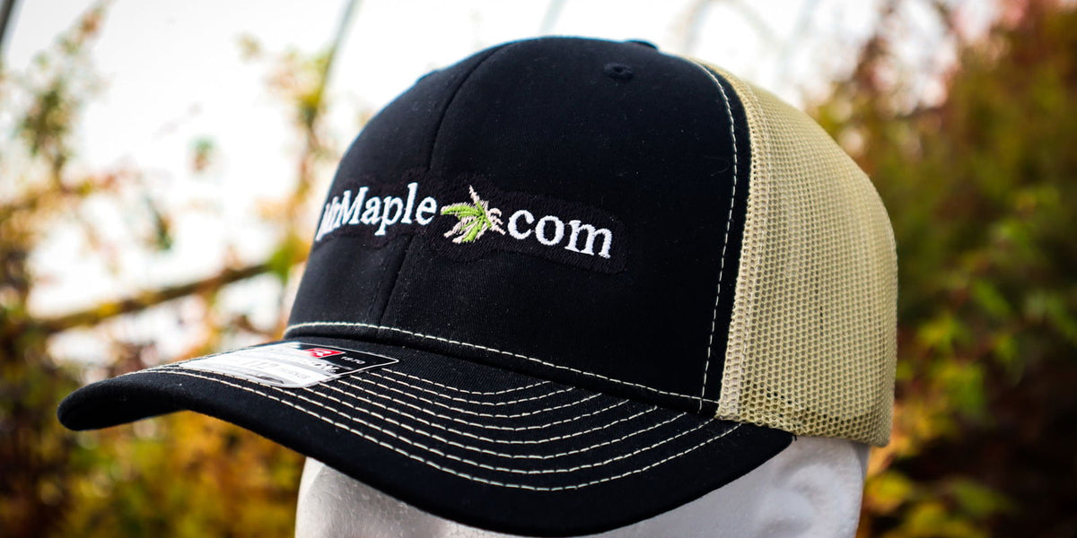 PAJA STUDIO × NOROLL Maple Hat Black Hat - 'MrMaple.com' - Richardson 112 - Black & Tan — Mr Maple