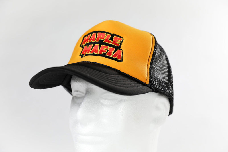 - 'Maple Mafia' - Puffy Trucker MrMaple Hat - Black & Gold - Mr Maple │ Buy Japanese Maple Trees