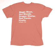 - T-Shirt - 'Cultivars' - Peach & White Wording - Mr Maple │ Buy Japanese Maple Trees