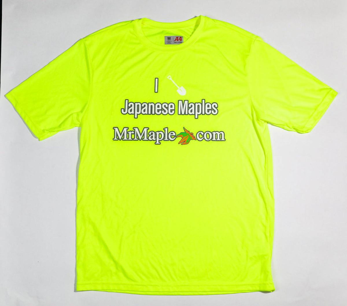 TShirt 'I Dig Japanese Maples' Neon & White Wording — Mr Maple